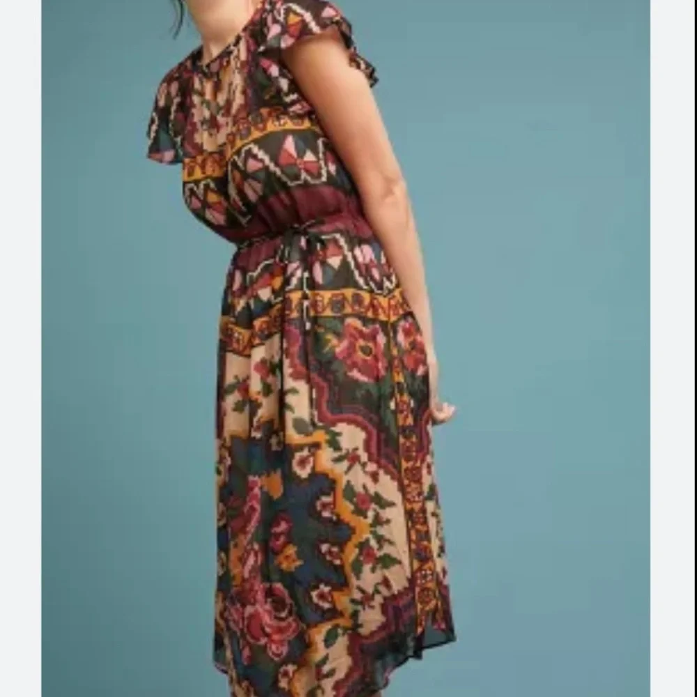 ✨HP✨ Anthro | Mosaic Vintage Floral Midi Dress - Picture 3 of 12